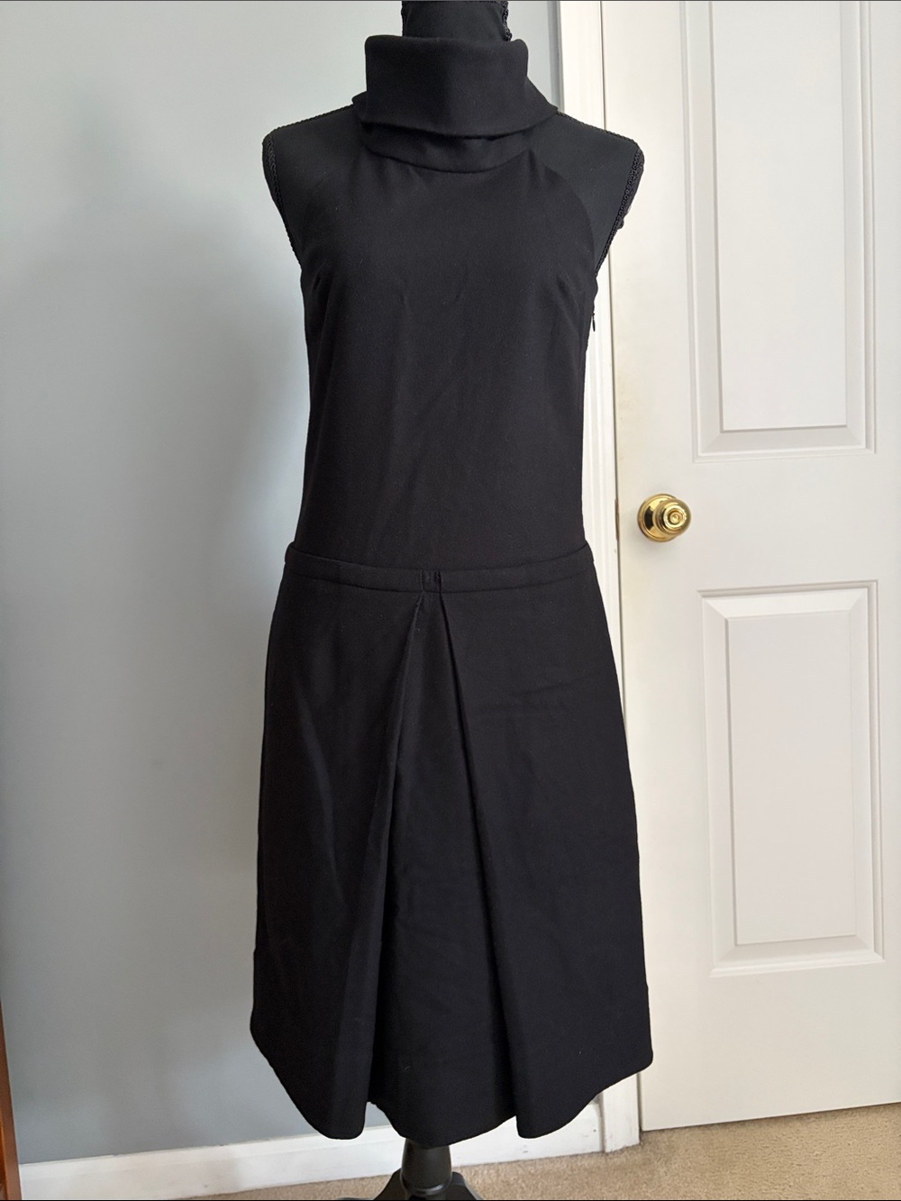 Club Monaco Black Wool Halter Dress